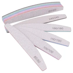 1Pcs Professional Nail File 100/180 Sandpaper Strong Thick Nail Files Sanding Half Moon Lime Nail Accessories and Tools