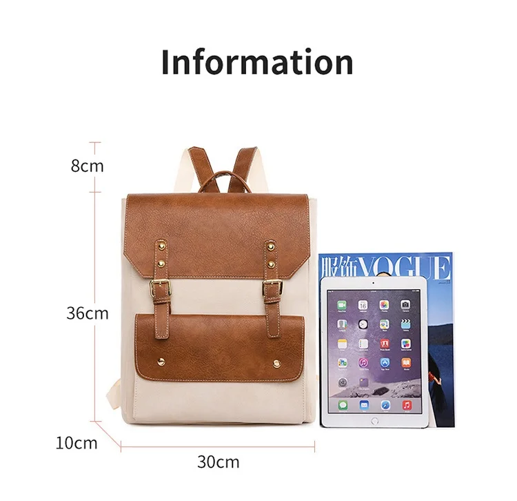 Women Backpack PU Leather Men Rucksack Vintage Double ladies Shoulder Bag Large Capacity School Bag Backpacks Daypack bagpack