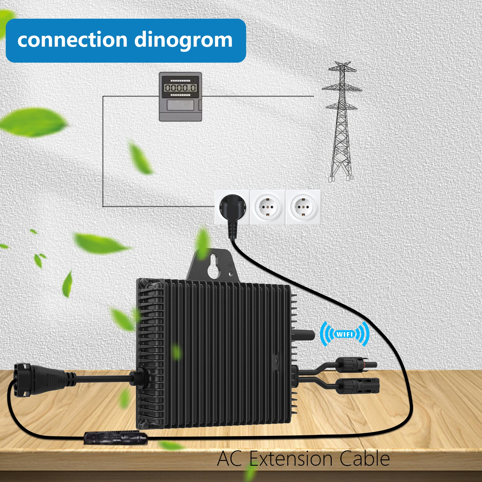 SUKFLOW SV500- PRO DC16-60V To AC190-270V On Grid Tie Micro Inverter 500W Solar Power Mini Inverter
