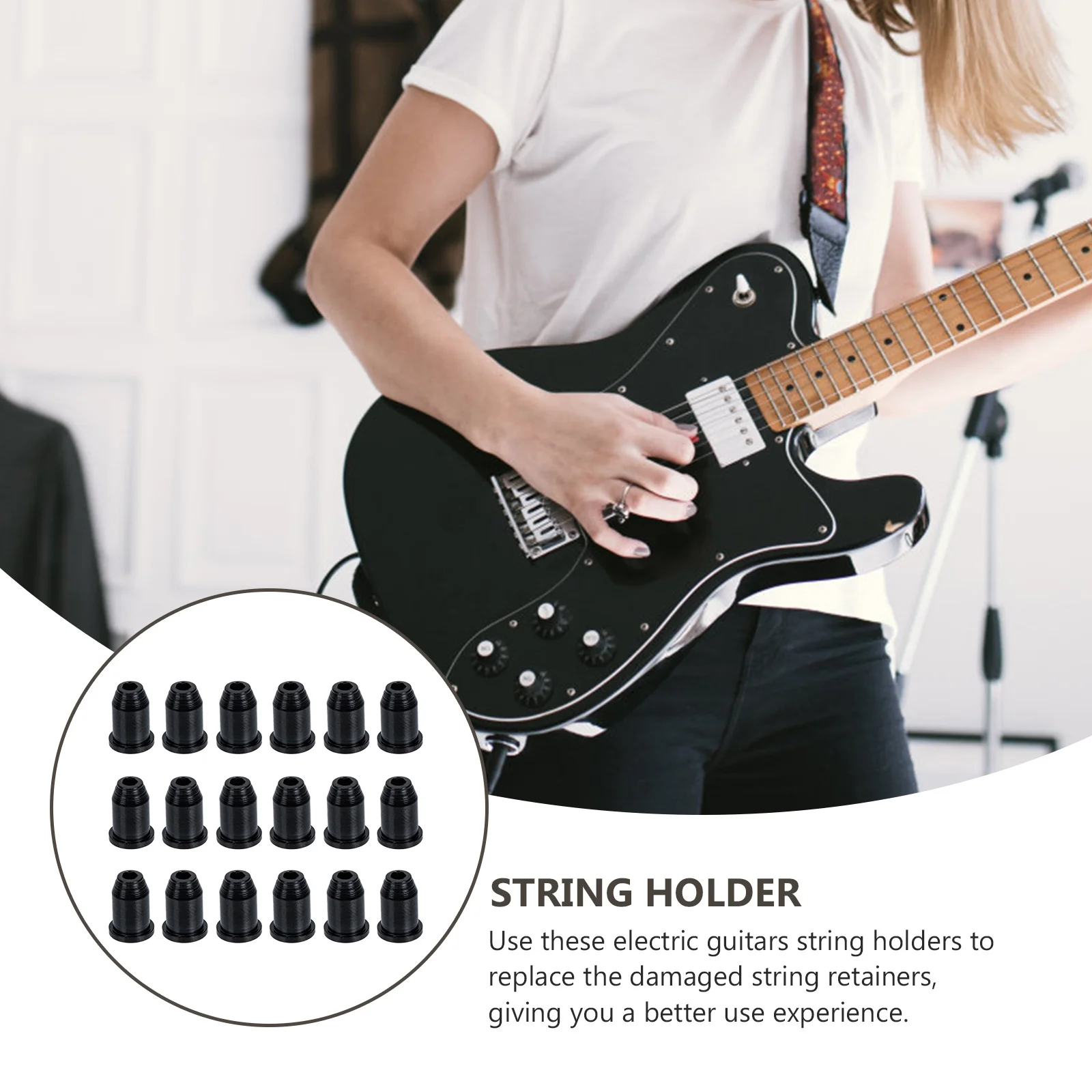 

18Pcs Guitar String Caps High Quality Iron String Retainers Protect Strings Extend Service Life Guitar Supplies