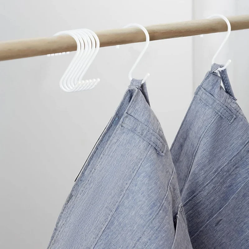 24 Ganci a S bianchi da 4-1/2 pollici appesi, ganci a S grandi rivestiti in vinile resistenti, armadio con rivestimento in gomma metallica in acciaio Ro