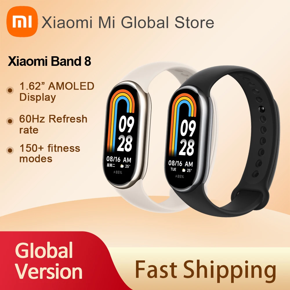 

Global Version Xiaomi Mi Band 8 Smart Bracelet 7 Color AMOLED Screen Blood Oxygen Heart Rate Sport Fitness Monitor Waterproof