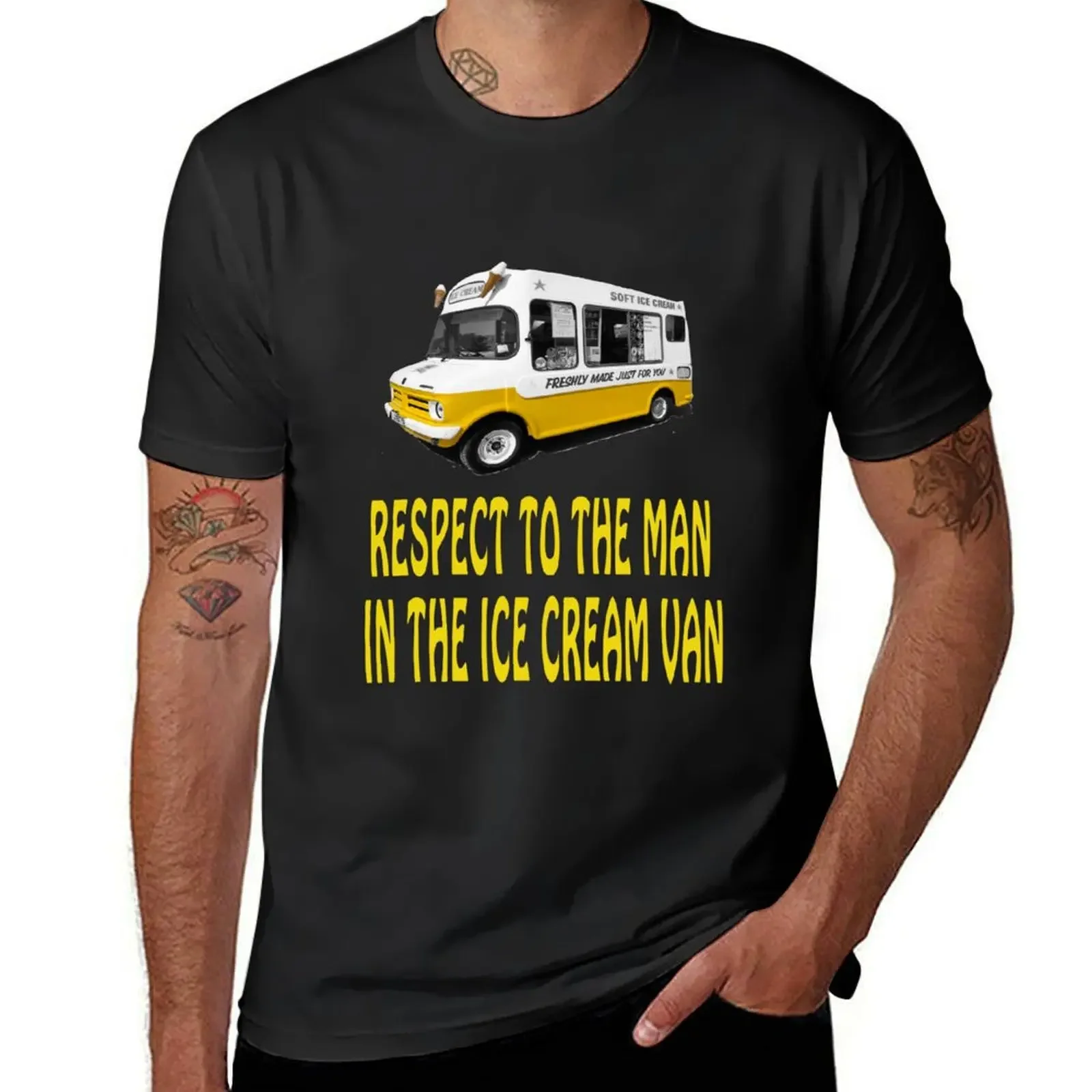 Respect to the man in the Ice Cream Van T-Shirt for a boy man clothes plain white t shirts men