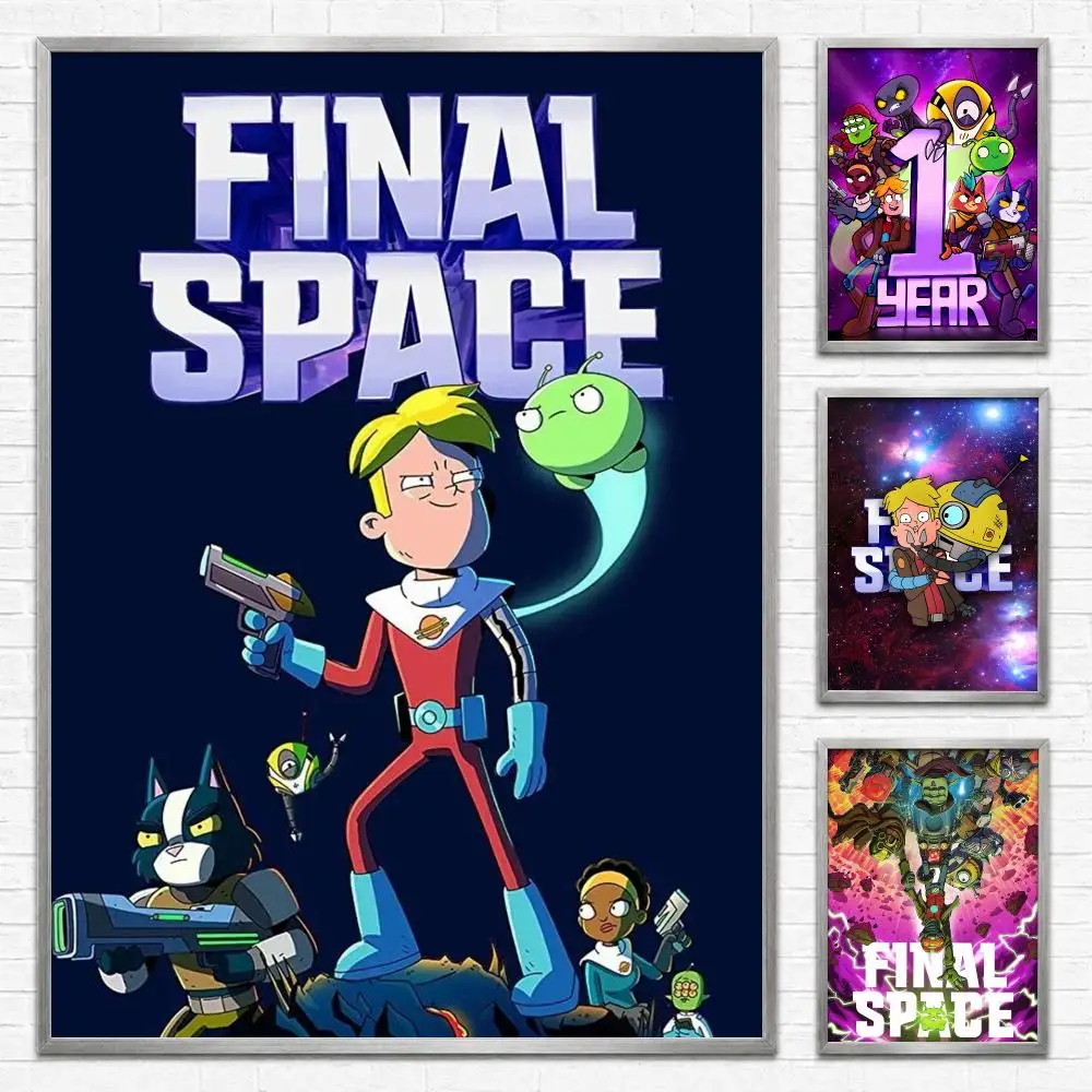 Cartoon Final Space Poster Self‑Adhesive Waterproof PP Poster Coffee House Bar Wall Art Sticker Room Home Decor