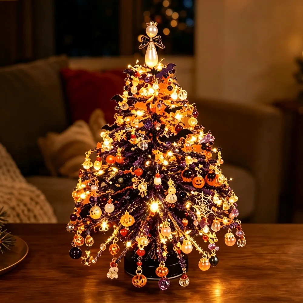 Handmade Bead Weaving Beaded Christmas Tree Kit Crystal Bead Material Multi-Color Beads DIY Christmas Tree Craft Kit