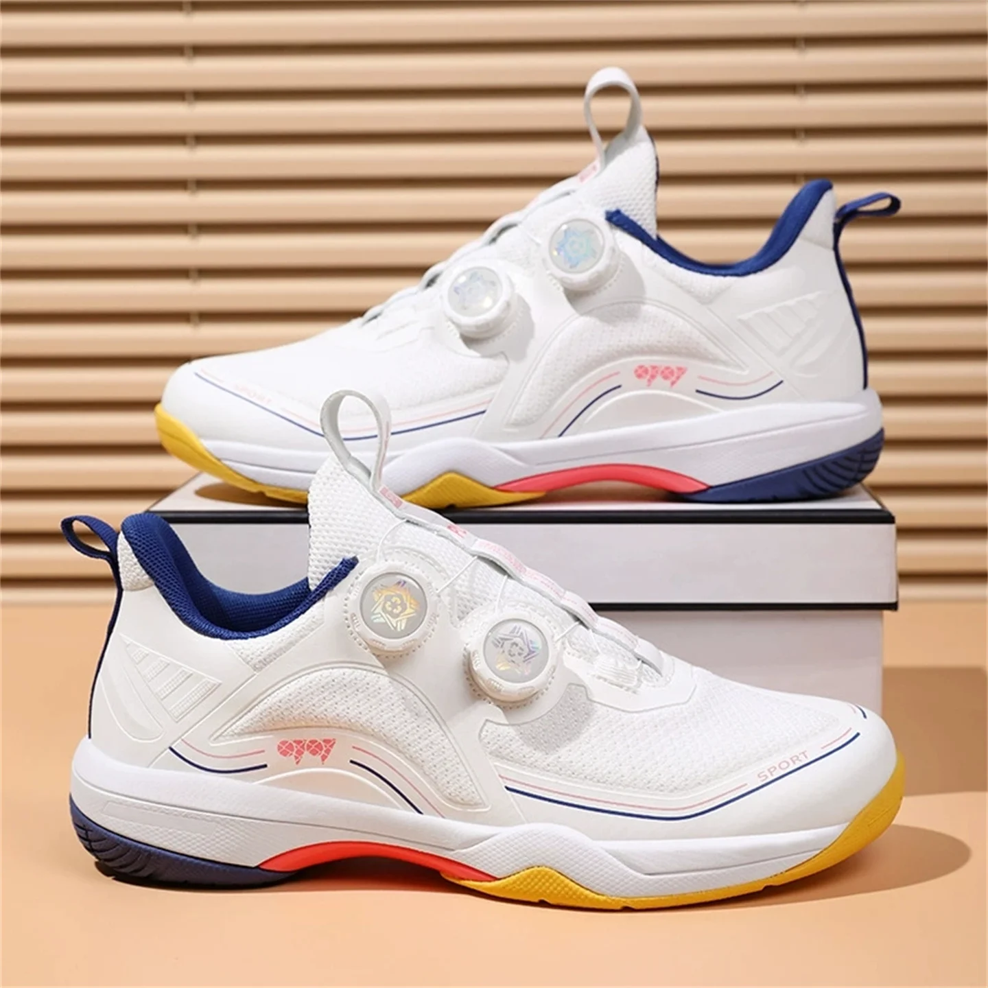 

Обувь для пиклбола/бадминтона/тенниса - мужская и женская, с вращающейся застежкой, амортизацией с карбоновой пластиной, тренировочные кроссовки