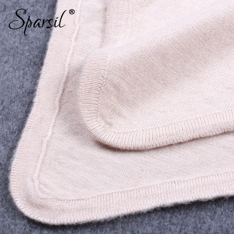 Sparsil Women Winter Turtleneck Knitted Ring Scarf Irregular Design Cap Collar Autumn Knitting Pullover Warm Soft Scarves