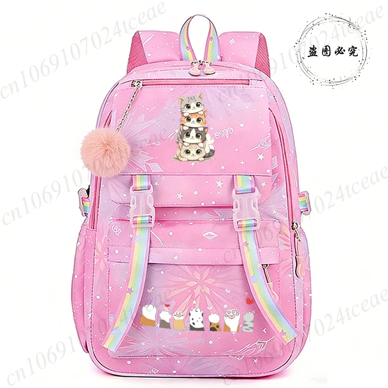 

Kawaii Cat Anime Schoolbag Male and Female High School College Students Simple Leisure Sports Backpack Fashion Travel Backpack