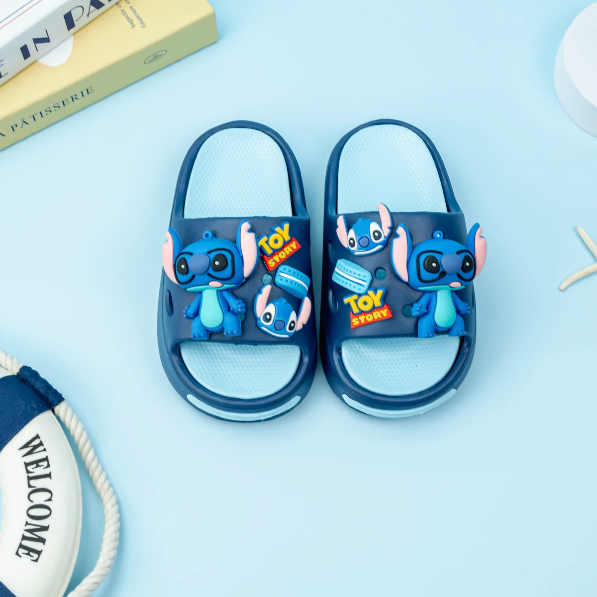 Summer Cartoon Stitch Slippers Boys and Girls EVA Fashion Indoor Soft Sole Anti Slip Sandals Cute Wear Sandals Gift Outside DIY