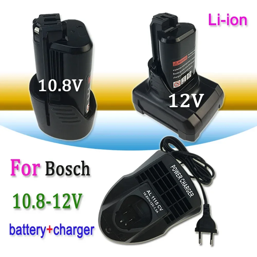 

10.8V-12V Li-ion Rechargeable Battery With Charger Suitable For Bosch Power Tool Battery