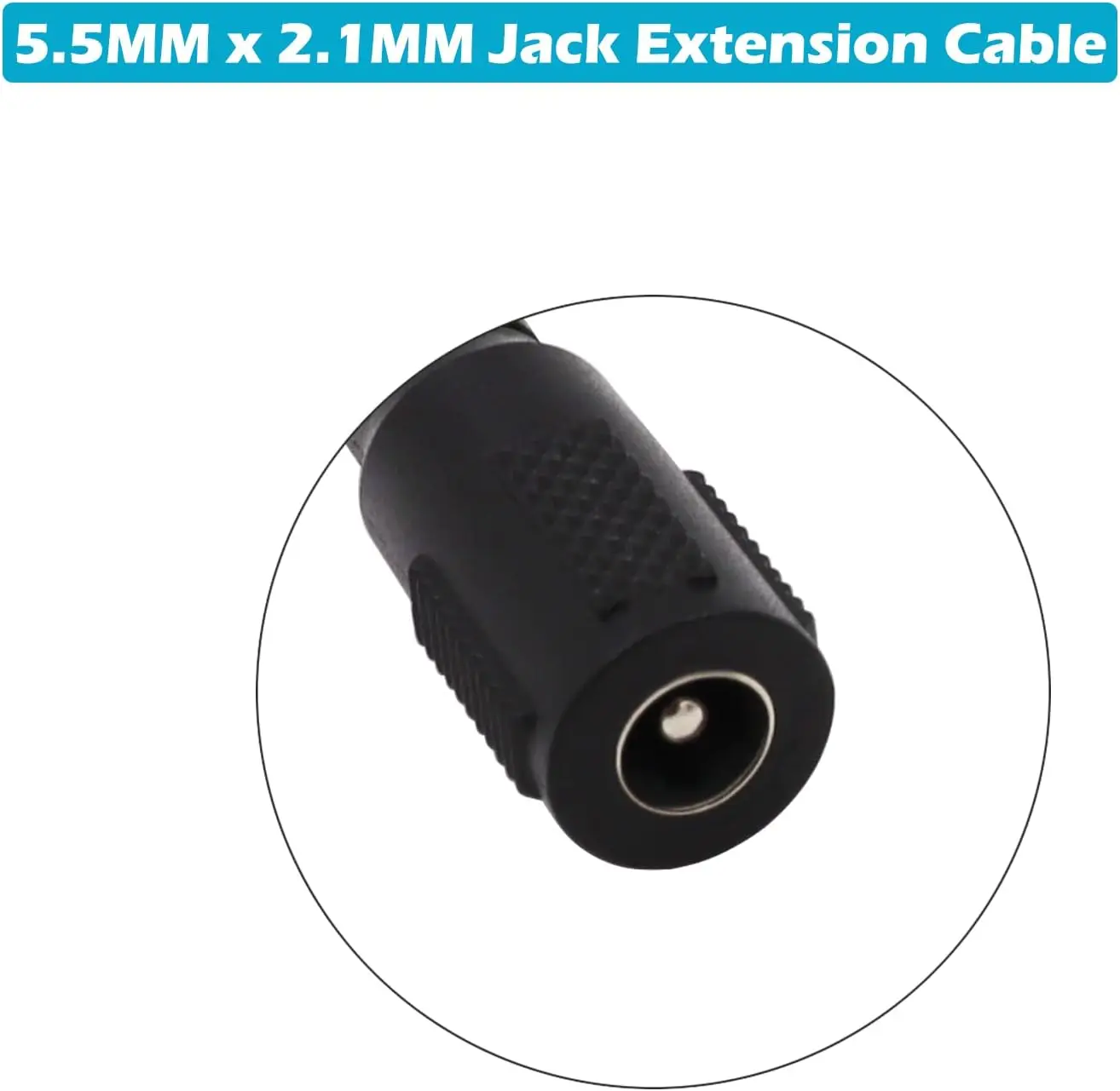 2pcs DC Power 5.5mm x 2.1mm Male 90° Right Angle To 5.5mm x 2.1mm Female Extension Connector Cable Cord 15cm for Led CCTV
