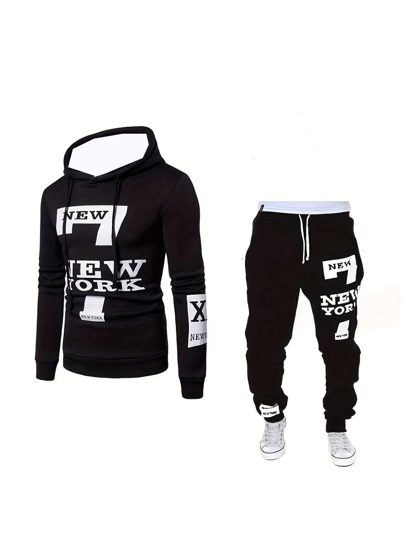 

Autumn and winter new Y2K sports suit hooded sweatshirt men's fashion oversized daily comfortable street two-piece set top+pants