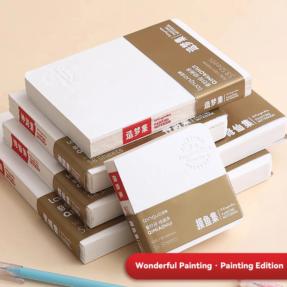 

58 Sheets Drawing Notebook Thick Paper Sketchbook Portable Watercolor Book Gouache Notepad Art Supplies Stationery