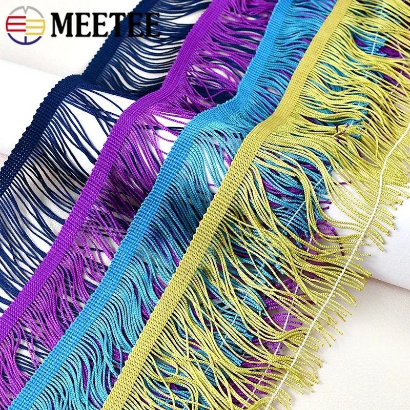 10M 10-30cm Meetee Fringe Tassels Frindged Bags Decorative Trimmings Fringes for Curtains Clothes Lace Ribbon Fabric Accessories