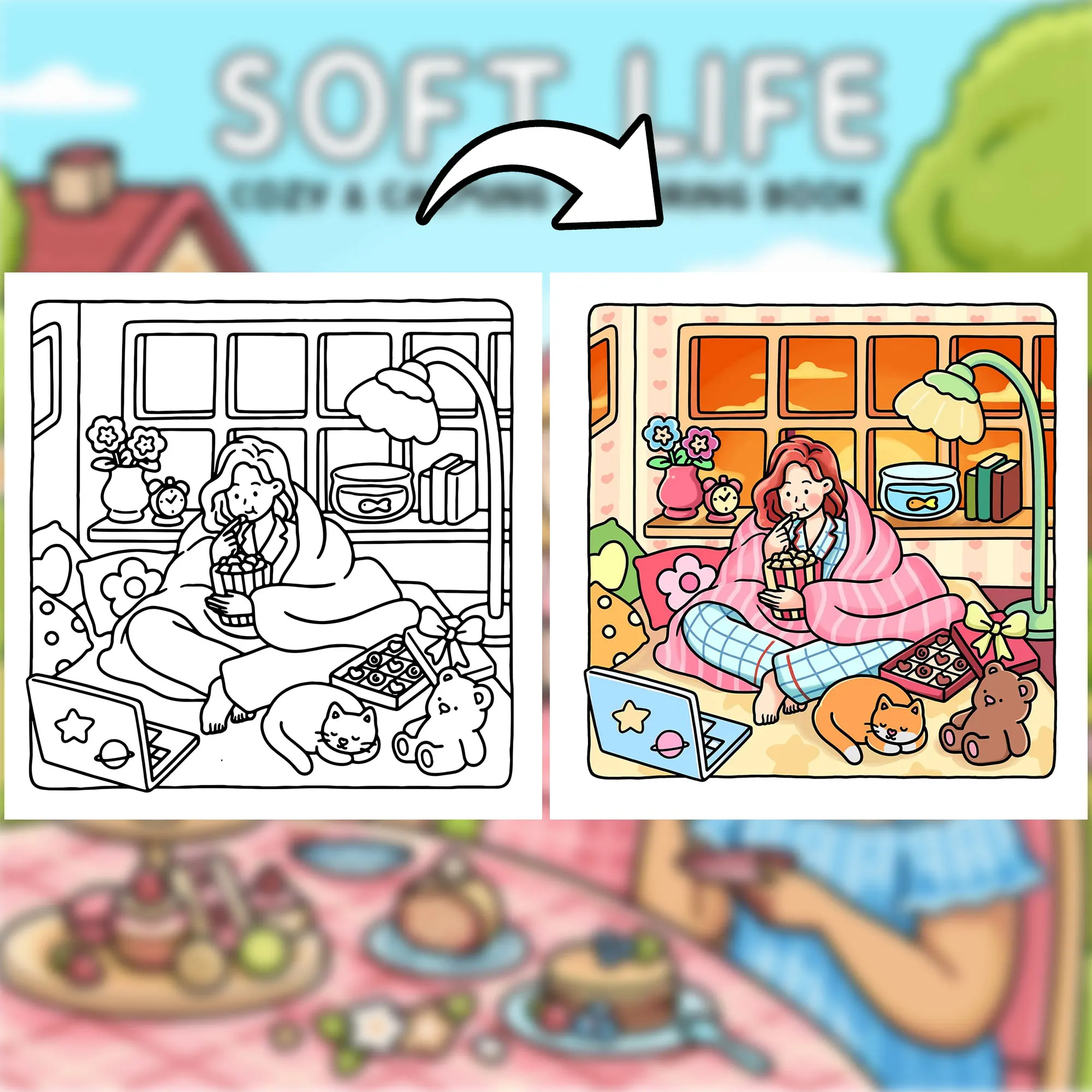 Adult Coloring Books Gentle Daily Adventures, Stress - Relieving Coloring for Family Creativity at Home