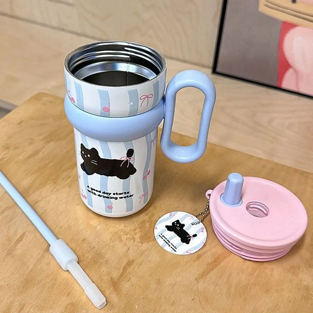 

540ml Insulated Water Bottle Large Capacity 316 Stainless Steel Straw Water Cup Cold Insulation Leak-proof Insulated Cup Car