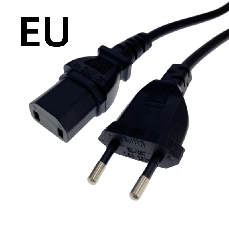 Universal 2Prong Male Plug To IEC320 C17 Female Adapter AC Power Cord For PS4 Pro EU/US Standard Power Supply Charging Cable