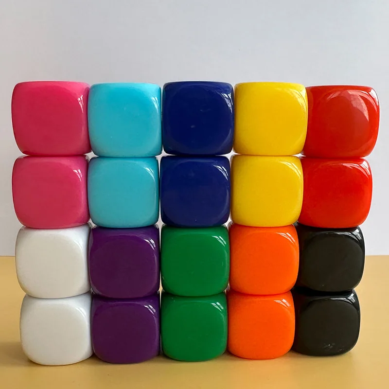 10 PCS/Set 20*20 mm 10 Colors Dice 4 Side Filleted Corner Puzzles Accessories