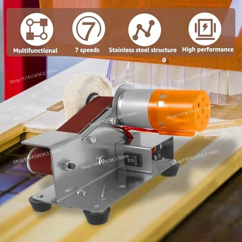 ​​15° Mini Belt Sander, 7-Speed Electric Belt Grinder with Compact Design for Knife Sharpening & Metal Polishing