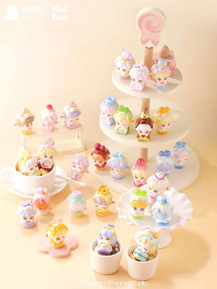 

Nai Bao Meow Tea Party Series Blind Box Soft Vinyl Figure Kawaii Healing Cat Doll Cute Desk Decor Gift for Women