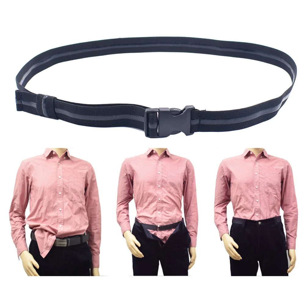 Shirt Stay Belt Adjustable Non-Slip Anti-Crease Band For Formal Wear 2.5Cm Plastic Buckle Endure Daily Use Sweat Resistant