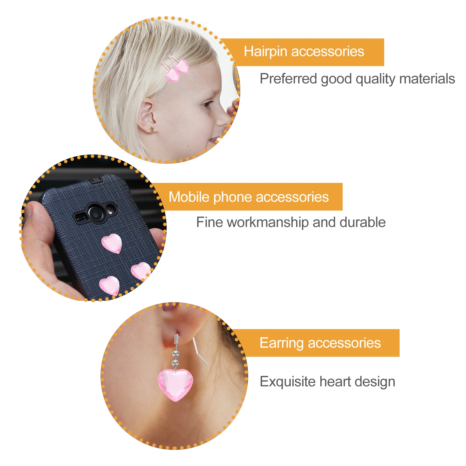 

100pcs Unique 3D Heart-Shaped Acrylic Diy Baubles Wedding Party Festival Valentine Christmas Decoration Lightweight Durable
