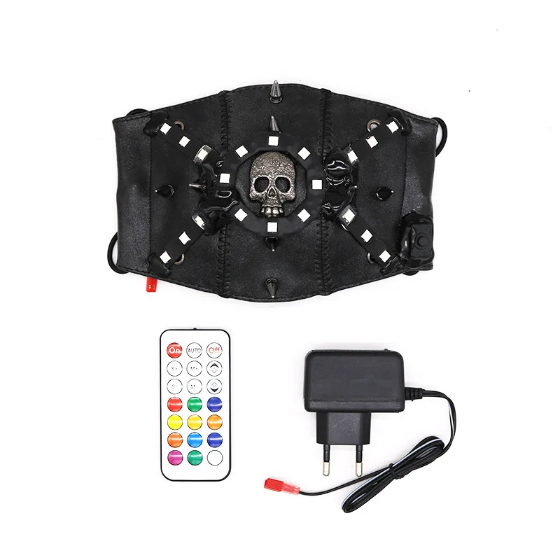 قناع متوهج LED تضيء الحفلات التنكرية لمرحلة الهذيان دعائم أداء مهرجان الفلورسنت نادي الهذيان الليلي عيد الميلاد #6