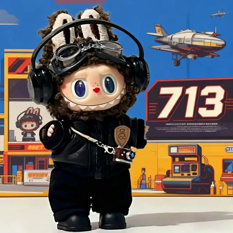 

Clothes Are Cool and Trendyy Earphones Leather Jacket Top Suit FirstSecond and Third Generation Labubu Clothes Enamel Doll Wear