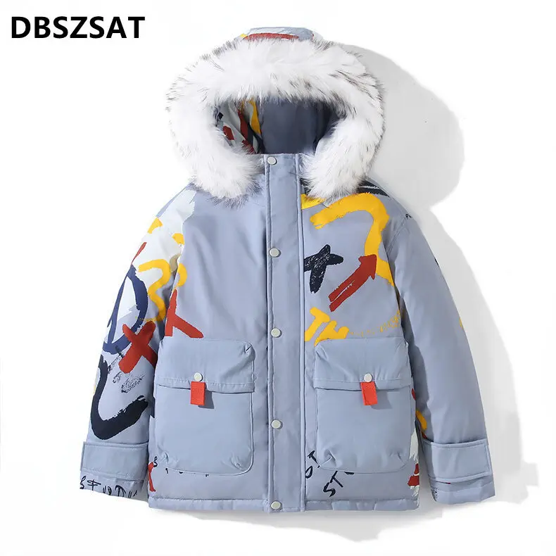 2025 Men\'s Thick Warm White  Winter Down Jacket Big Real Fur Collar Warm Parka Male Autumn Casual Waterproof Down Outwear Coat