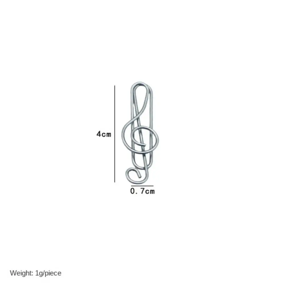 20PCS/Set Music Note Music Shape Paper Clips Durable Metal Music Note Metal Paper Clips Creative Cute