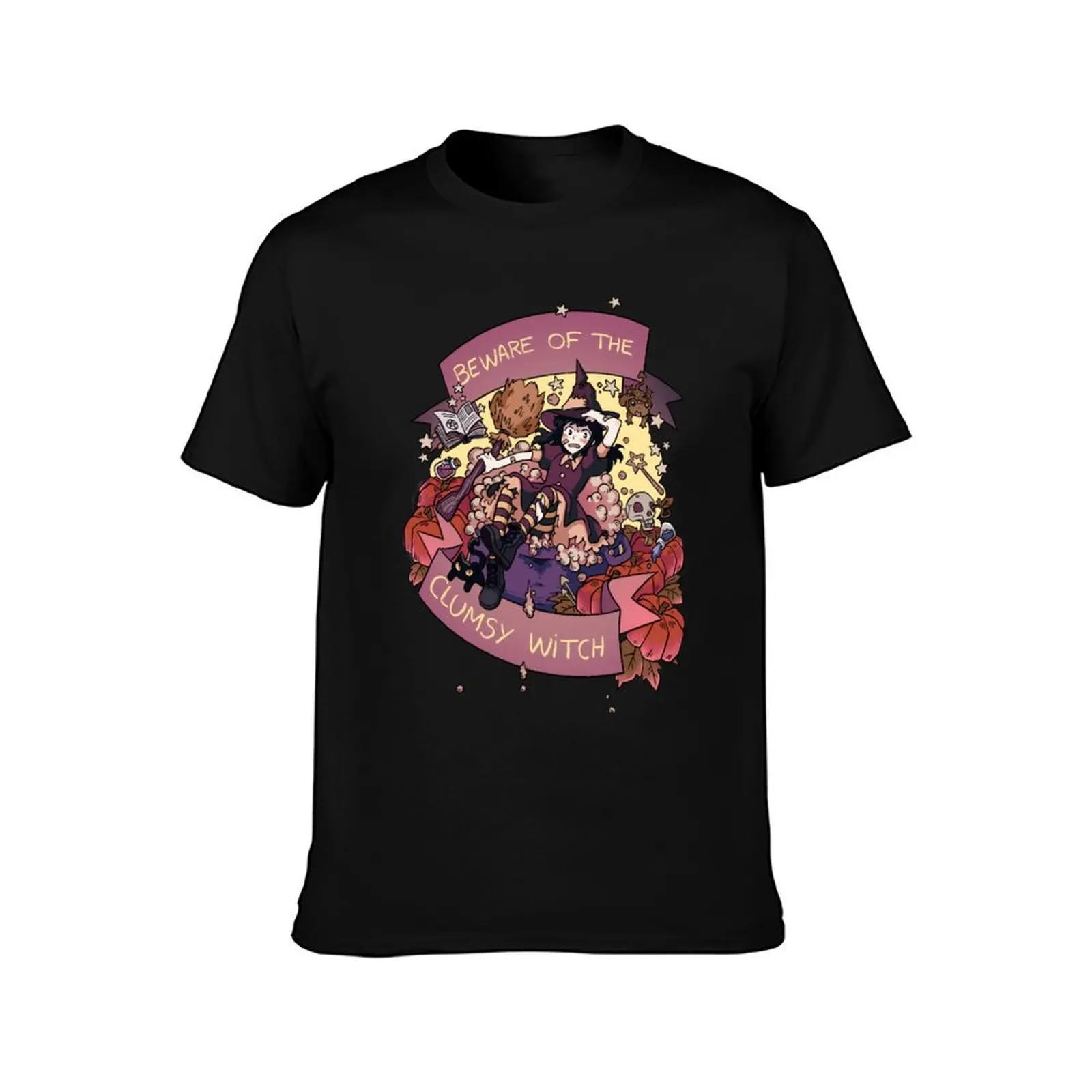 Beware of the Clumsy Witch T-Shirt Stylish Graphic Short Sleeve Top T-Shirt