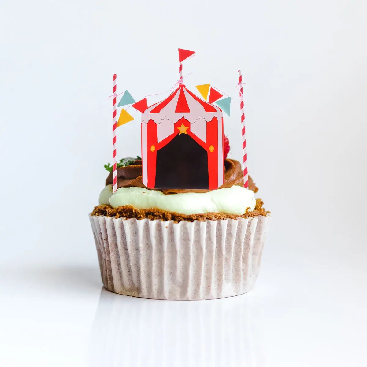 2 conjuntos de picaretas de bolo, toppers de papel, palhaço de circo, decoração de cupcake, bolos de aniversário, palhaço de circo, toppers de bolo de papel