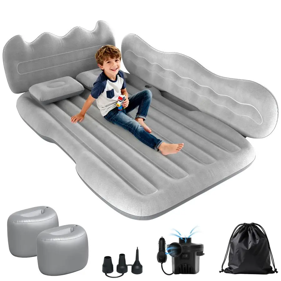 

Inflatable Car Mattress for Back Seat SUV Air Mattress Bed for Camping amp Road Trips, Portable Car Blow Up Mattress with Cup Ho