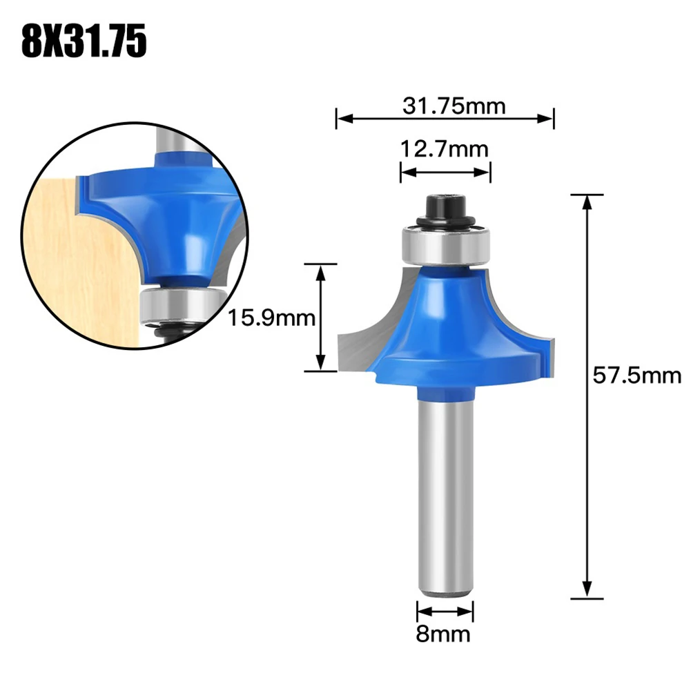 Bit Router Bit Woodworker 1 Pcs 8mm Shank Hook & Shear Angles Round Over Edge Forming With Anti Kickback Design