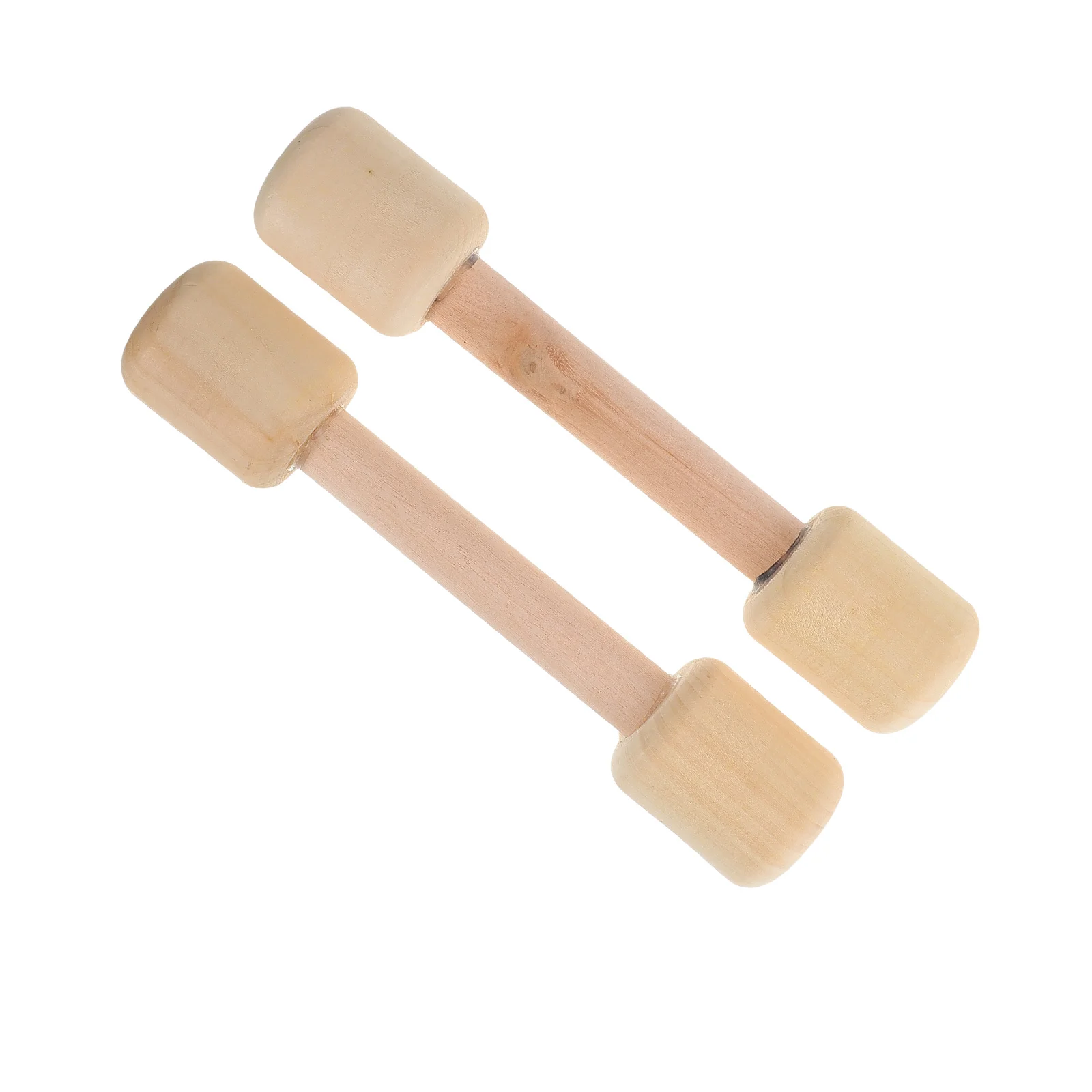 

2 Pcs Children's Wooden Dumbbell Kids Gym Equipment Exercise Weights for Storage Dumbbells Beige Workout Baby