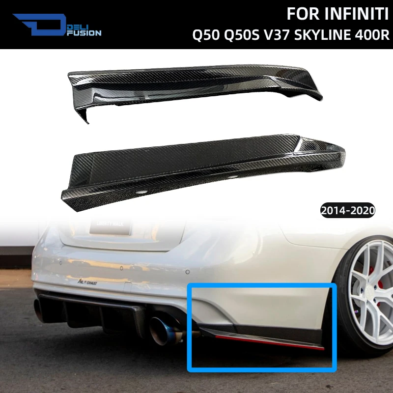

For 2014-2020 Infiniti Q50 Q50S V37 Skyline 400R LB Style Carbon Fiber Rear Bumper Side Spat Car Body Kits Accessories
