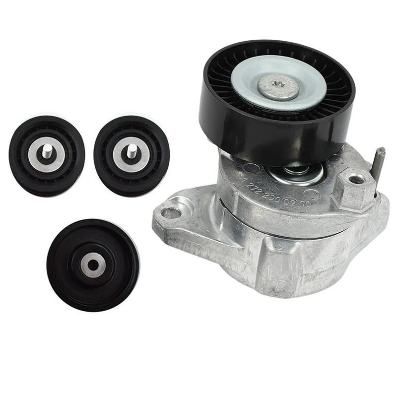 

4Pcs Belt Tensioner With Pulley + Idler Pulley For Mercedes C300 C350 E350 ML350 2722000270