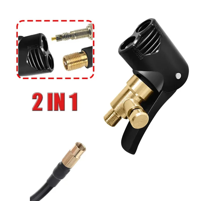 Adaptador de manguera de boquilla de bomba de bicicleta, piezas de bombeo de doble cabezal, accesorios de servicio, convertidor de válvula F/V A/V Schrader/Presta