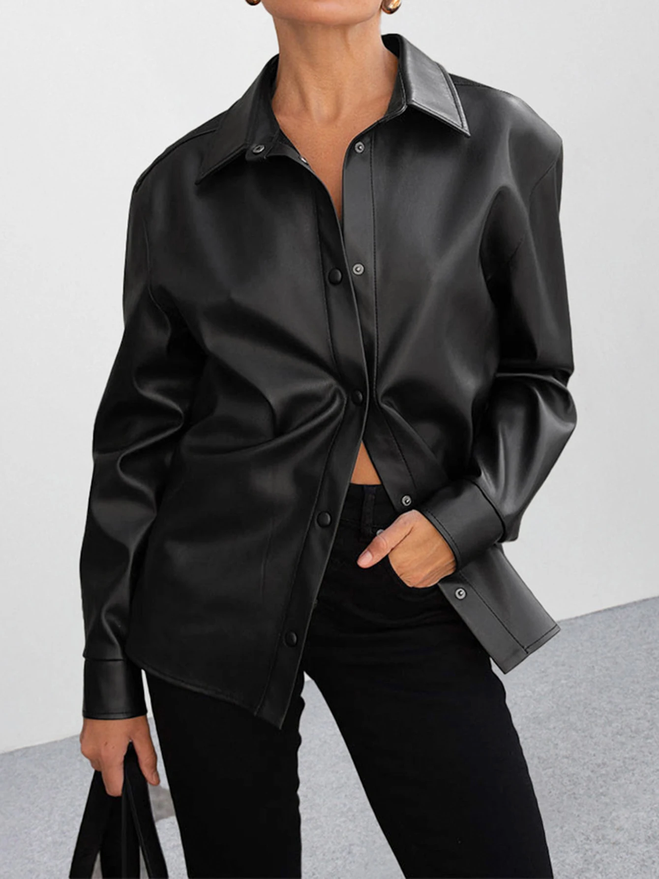 

Women's Lightweight Jackets Autumn Fashion Streetwear Pockets Solid Color Skinny Fit Long Sleeve Lapel