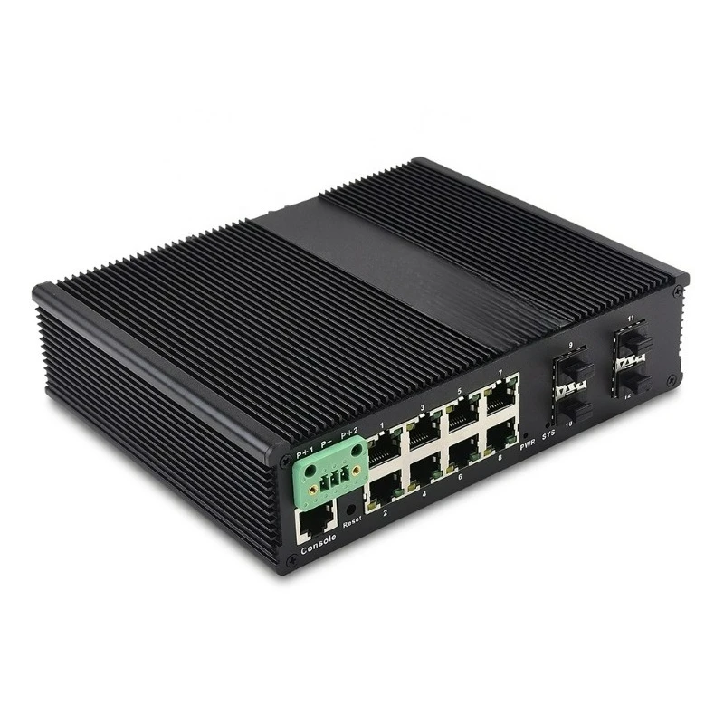 Rail 4 Gigabit fsp poe 8 port 48v intelligent network Ethernet management industrial poe switch