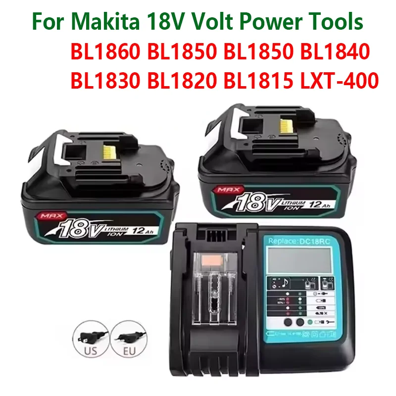 12.0Ah BL1860b Rechargeable Li-ion Battery For Makita 18 Volt Power Tools BL1860 BL1830 BL1850 BL1840 BL1820 BL1815 LXT-400 18V