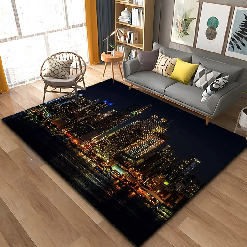 New York City Street View Carpet for Kitchen Bathroom Non-Slip Mat Balcony Child Kids Bedroom Living Room Decor Floor Area Mats