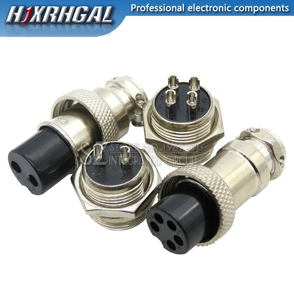 1Set GX16 2/3/4/5/6/7/8/9 Pin Male & Female 16mm ibuw Metal Circular Aviation Connector Socket Plug 2PIN 3PIN 4PIN 5PIN 6PIN