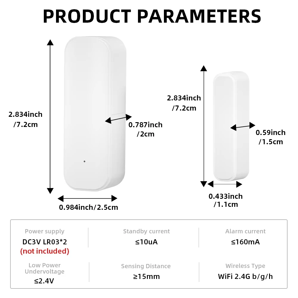Tuya Zigbee Window Door Sensor With AAA Battery Smart Home Security Alarm System Voice Control Via Alexa Google Home Smart