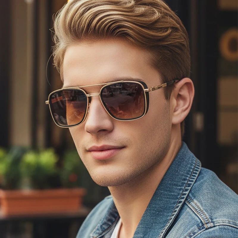 Neue Vintage-Sonnenbrille mit ovalem Rahmen, Sonnenbrille mit kleinem Rahmen zum Autofahren, Sonnenbrille8853