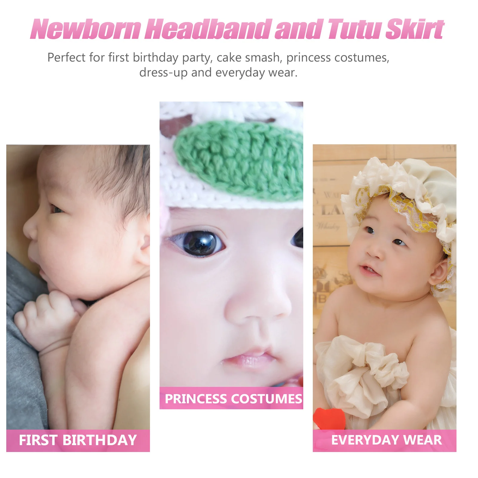 

2Pcs Infant Tutu Skirt Set Baby Bunny Outfit for Photography Birthday Cake Smash Lightweight Comfortable Skin Friendly Elastic