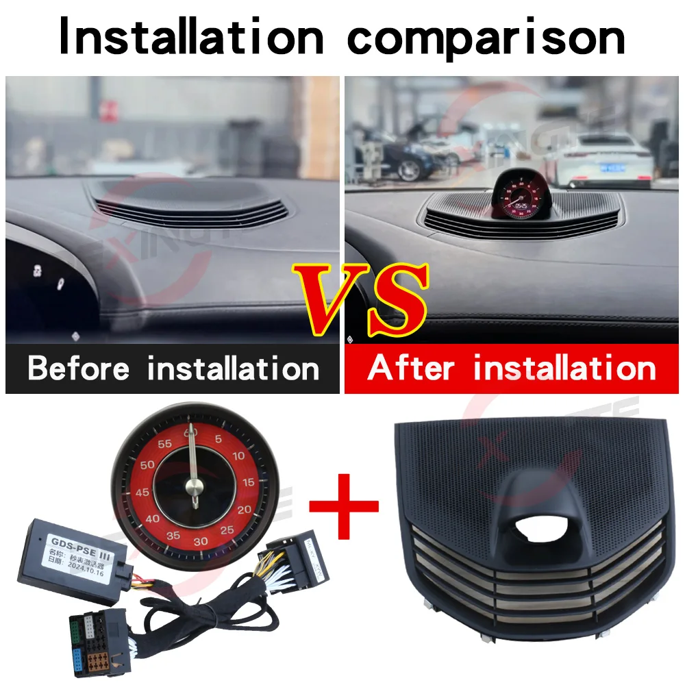 Car Stopwatch for Porsche Taycan 9J1 StopWatch 2019-2023 Instrument Panel Cover Dashboard Clock Compass Sport Chrono Clock