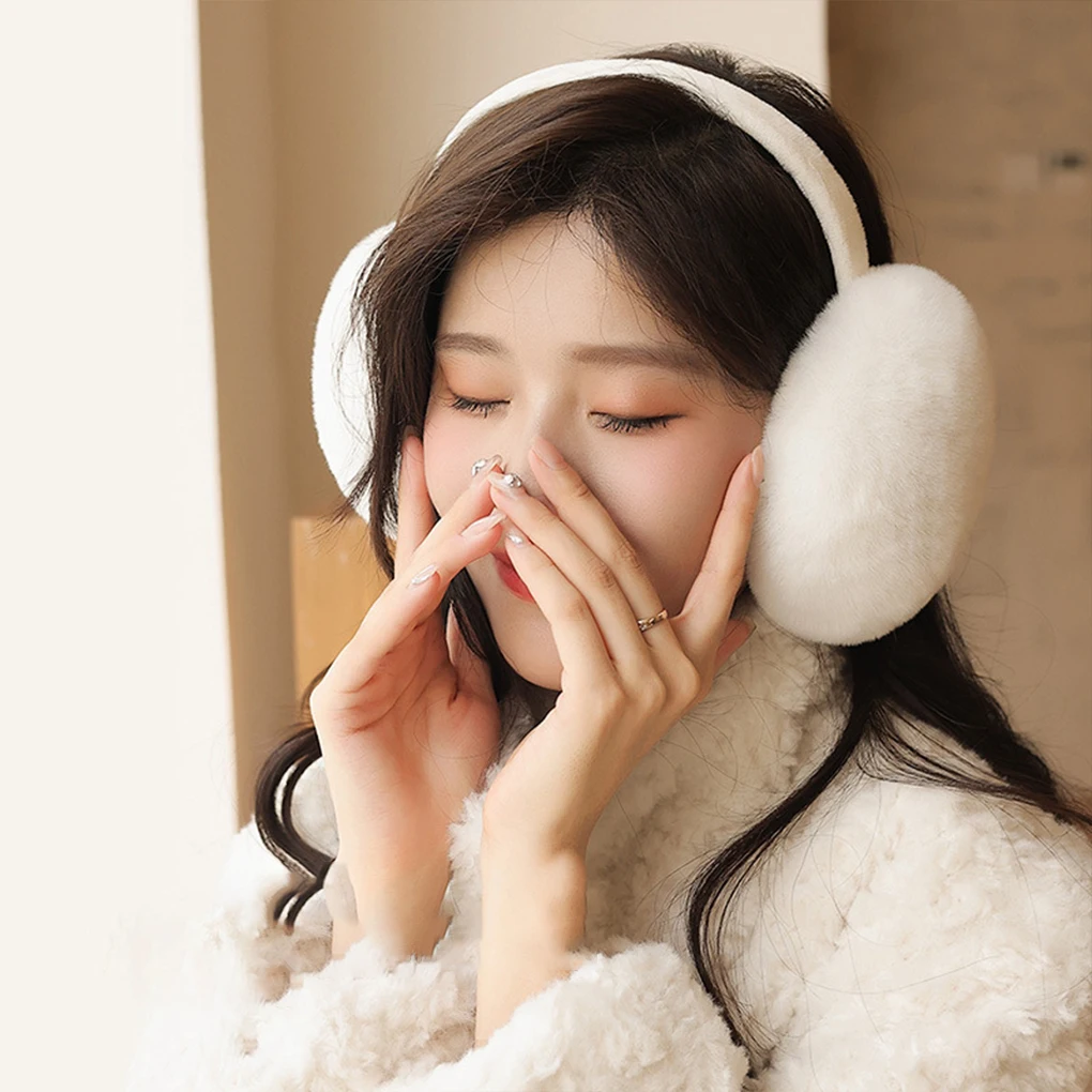 Unisex Plush Ear Muffs, manter-se confortável no frio, monocromático, macio, quente, moda, inverno, Premium