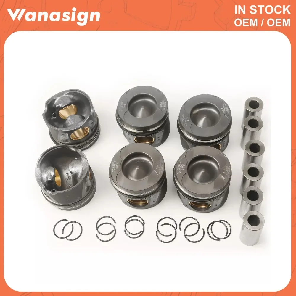 مجموعة مكابس وحلقات المحرك 6X Φ83.5mm زيادة 0.5 Fit 3.0T لسيارة Mercedes-Benz W166 X166 GLE350 ML350 642 OM642 3.0CDI V6 ديزل