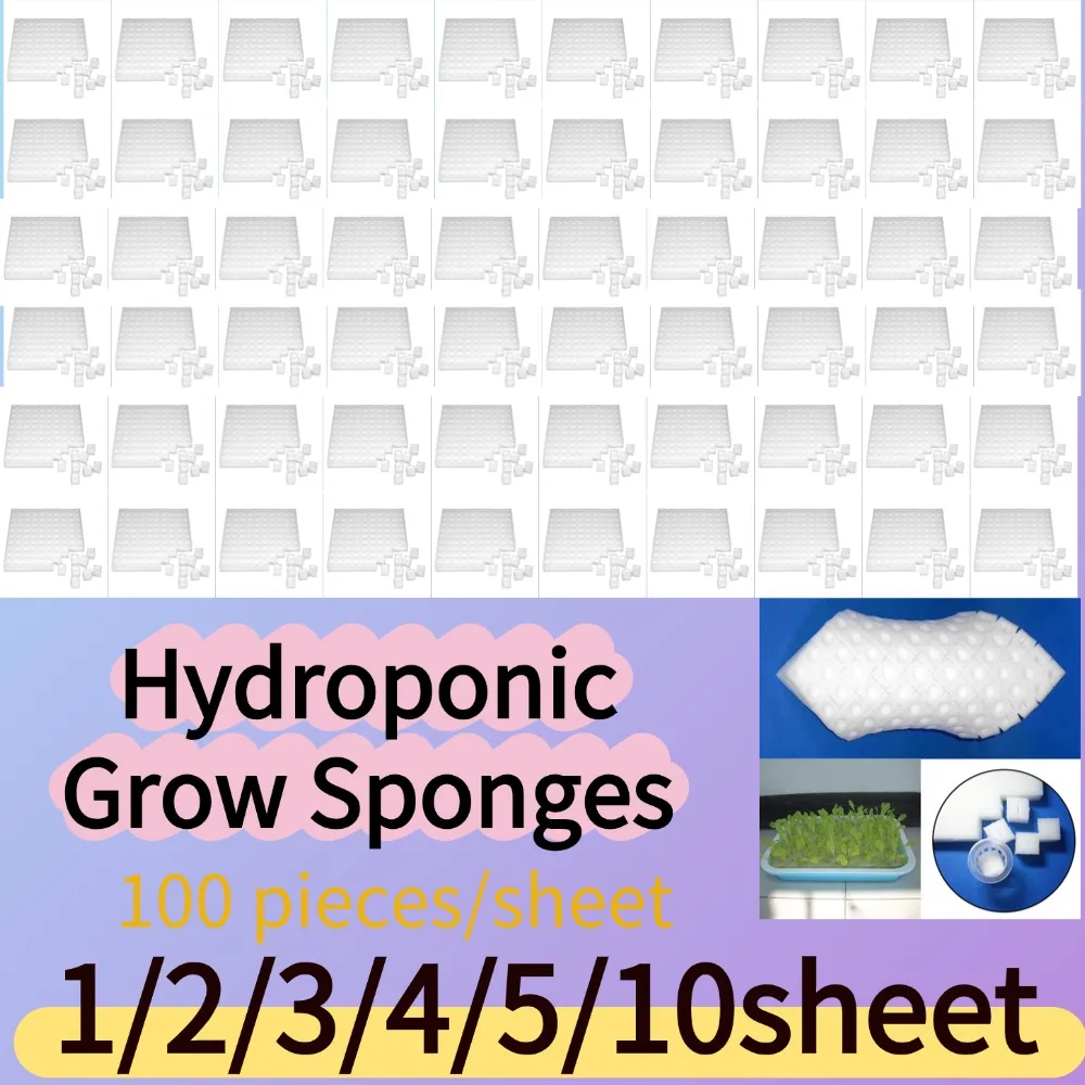 1/2/3/4/5/10 Sheet White Hydroponic Growing Sponges Soilless Germination Media for Seedlings Supports Healthy Growth